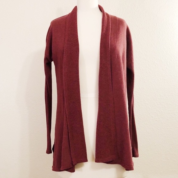 Lucy Sweaters - Lucy Burgundy Open Cardigan Size S